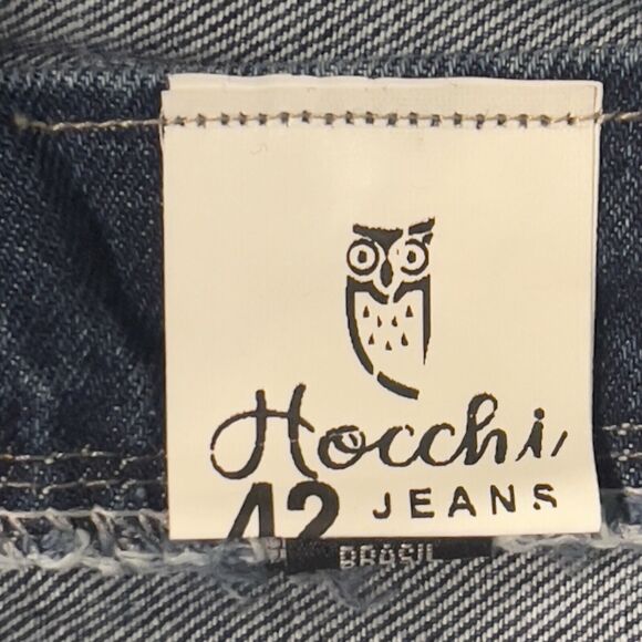 New Hocchi Brazil Jean Shorts High Rise Women’s 8 Raw Hem Distressed Denim Blue - Picture 5 of 9